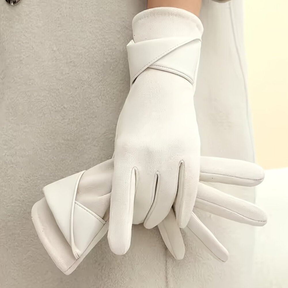 ElegantvBeige Knit Touchscreen Gloves